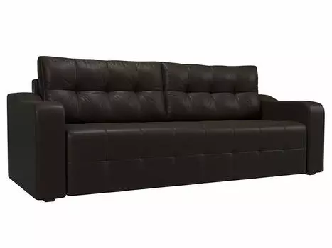 Прямой диван Лиссабон Экокожа Коричневый