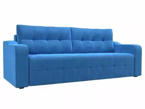 Прямой диван Лиссабон Велюр Голубой