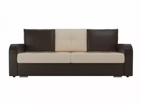 Прямой диван Мейсон Экокожа Бежевый/Коричневый