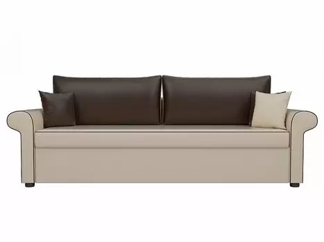 Диван прямой Милфорд Экокожа Бежевый Коричневый
