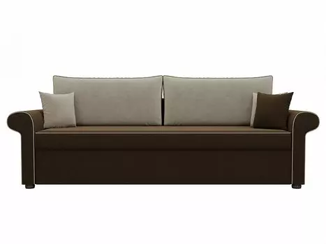 Диван прямой Милфорд Микровельвет Коричневый Бежевый