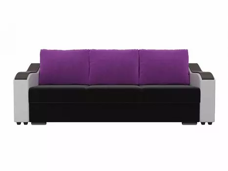 Прямой диван Монако Микровельвет Черный/Белый