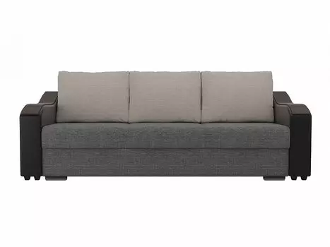 Прямой диван Монако Рогожка Серый/Черный