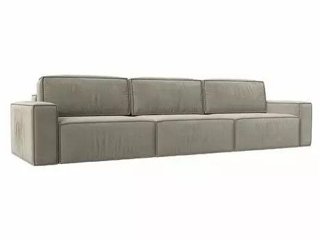 Прямой диван Прага Классик лонг Микровельвет Бежевый