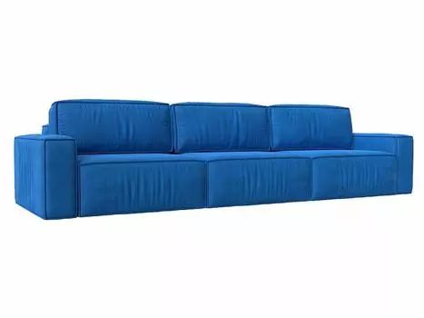 Прямой диван Прага Классик лонг Велюр Голубой