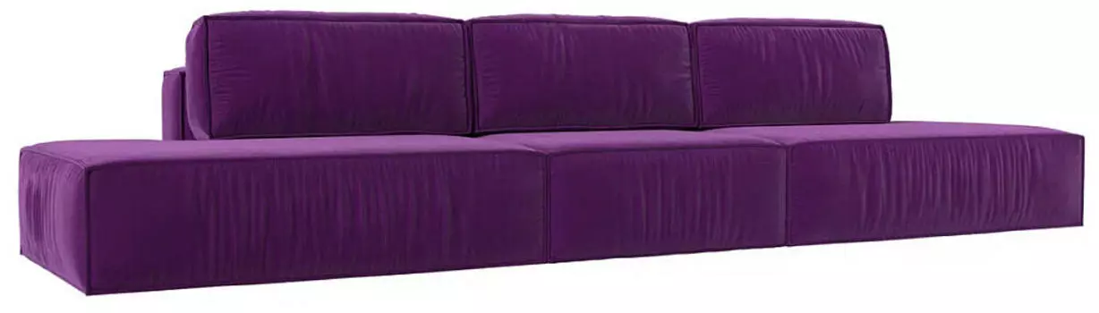 Прямой диван Прага лофт лонг, микровельвет, фиолетовый