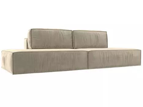 Прямой диван Прага лофт, микровельвет, бежевый