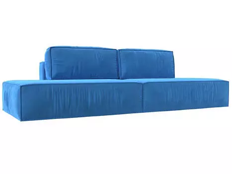 Прямой диван Прага лофт, велюр, голубой