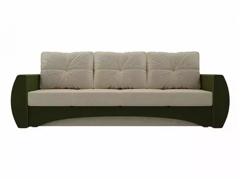 Диван прямой Сатурн Микровельвет Бежевый Зеленый
