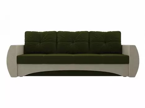 Диван прямой Сатурн Микровельвет Зеленый Бежевый