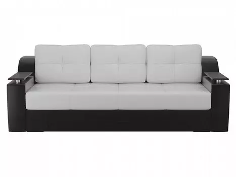 Диван прямой Сенатор Экокожа Белый Черный