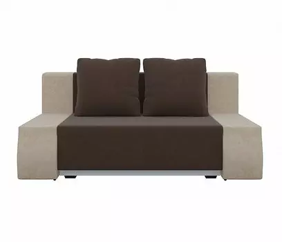 Прямой диван Шарль Люкс Микровельвет Коричневый/Бежевый