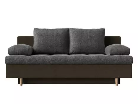 Прямой диван Спенсер Рогожка Серый/Коричневый