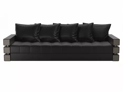 Диван прямой Венеция Экокожа Черный