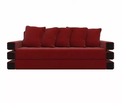 Диван прямой Венеция Микровельвет Красный
