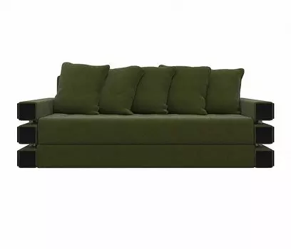 Диван прямой Венеция Микровельвет Зеленый
