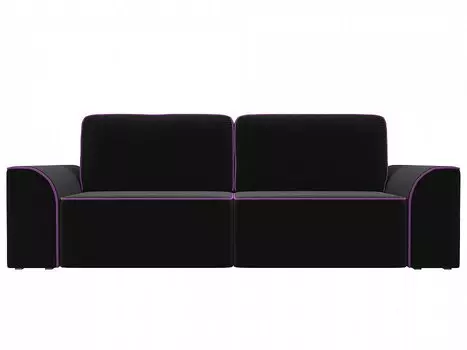 Прямой диван Вилсон Микровельвет Чёрный