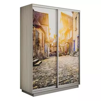 Шкаф Экспресс 3х-дверный Трио ЛДСП Ясень шимо светлый/Улица 2400x2200x600