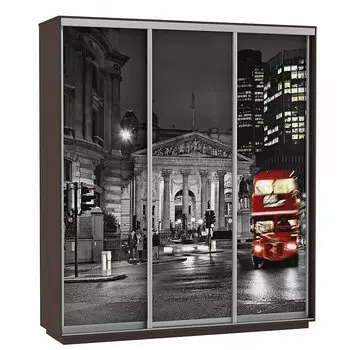 Шкаф-купе 3-х дверный Экспресс фото трио Ночной Лондон Венге 2100