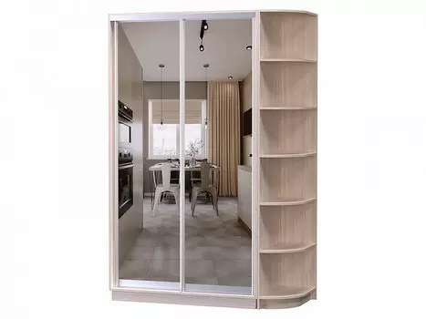 Шкаф-купе D2-06 Ясень шимо светлый высотой 2400 мм