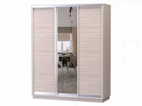 Шкаф-купе D3-02 Ясень шимо светлый высотой 2400 мм