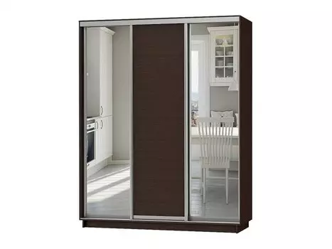 Шкаф-купе D3-03 Черное дерево высотой 2400 мм