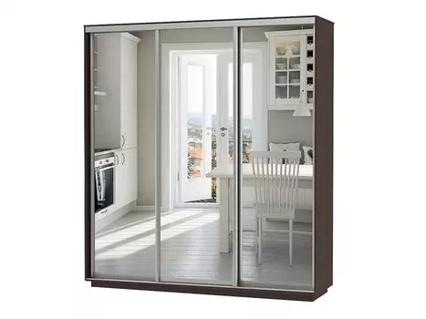 Шкаф-купе D3-04 Черное дерево высотой 2400 мм