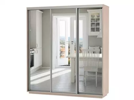 Шкаф-купе D3-04 Дуб молочный глубиной 600 мм