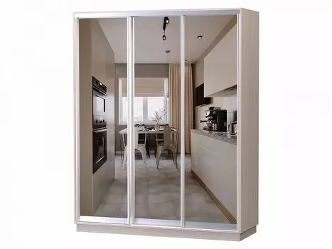 Шкаф-купе D3-04 Ясень шимо светлый высотой 2400 мм