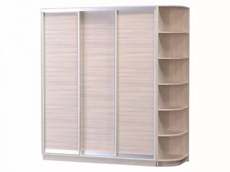 Шкаф-купе D3-05 Ясень шимо светлый высотой 2400 мм