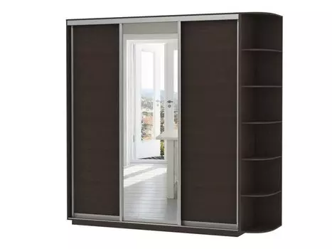 Шкаф-купе D3-06 Черное дерево высотой 2400 мм