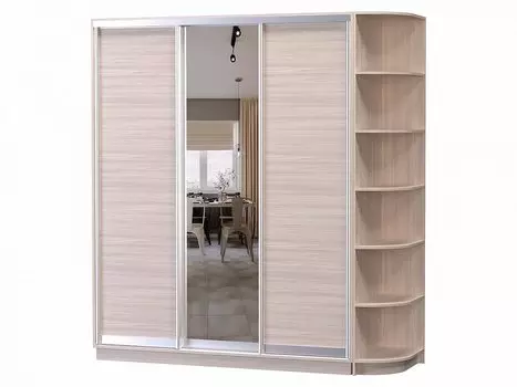 Шкаф-купе D3-06 Ясень шимо светлый высотой 2400 мм