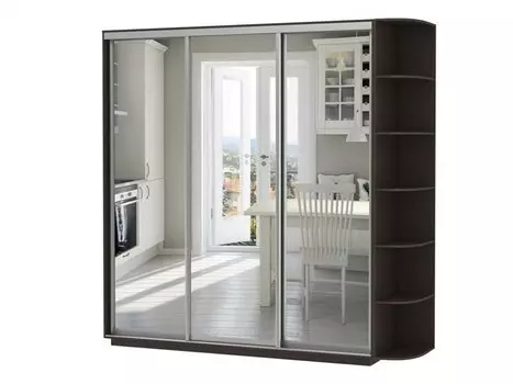 Шкаф-купе D3-08 Чёрное дерево глубиной 600 мм