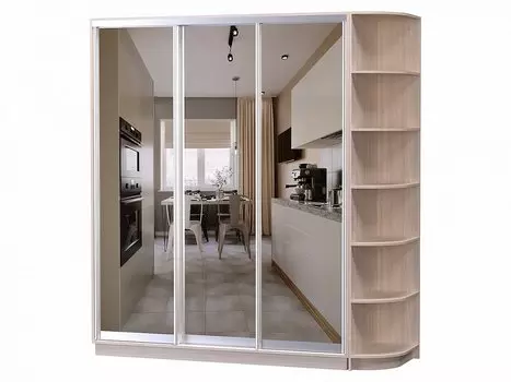 Шкаф-купе D3-08 Ясень шимо светлый высотой 2400 мм