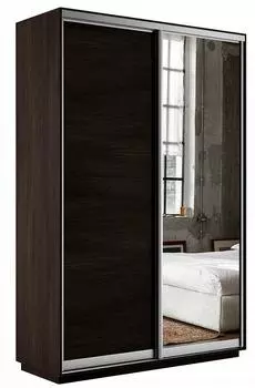 Шкаф-купе Экспресс 2-х дверный (ЛДСП, Зеркало) Венге 1200