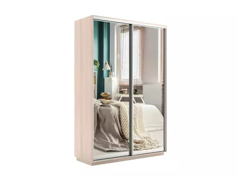 Шкаф-купе Экспресс Дуо140 с зеркалом Дуб молочный