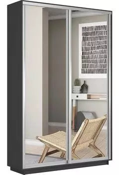 Шкаф-купе Экспресс Дуо160 Серый Диамант Зеркало 1600х 2200х600