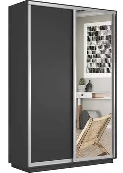 Шкаф-купе Экспресс Дуо160 Серый Диамант Зеркало ЛДСП 1600х 2400х450