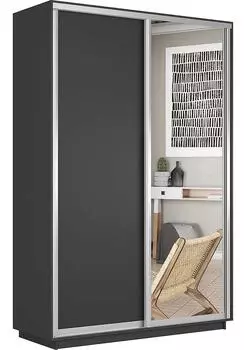 Шкаф-купе Экспресс Дуо 120 Серый Диамант Зеркало ЛДСП 1200х 2200х450