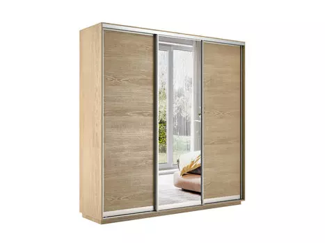 Шкаф-купе Экспресс Трио180 Дуб сонома с зеркальным фасадом