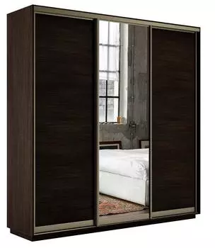 Шкаф-купе Экспресс Трио240 Венге с зеркальным фасадом