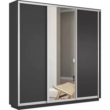 Шкаф-купе Экспресс Трио 180 Серый Диамант ЛДСП Зеркало ЛДСП 1800х2400х600