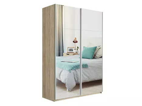Шкаф-купе Прайм 2-х дверный (Зеркало) Дуб Сонома 1600