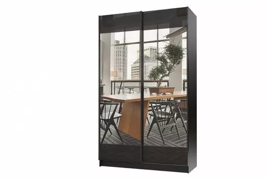 Шкаф-купе с зеркалом Марвин-3 1632 Дуб феррара глянец/Лён