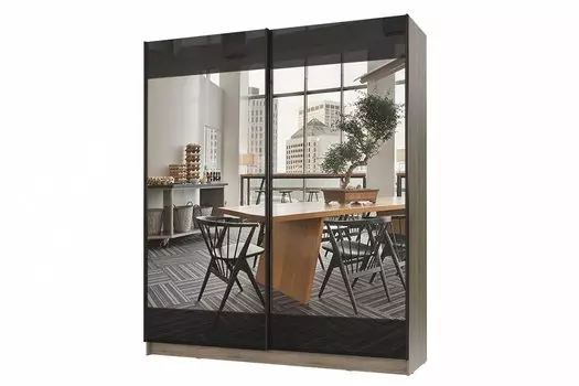 Шкаф-купе с зеркалом Марвин-3 2032 Дуб феррара глянец/Дуб сонома глянец