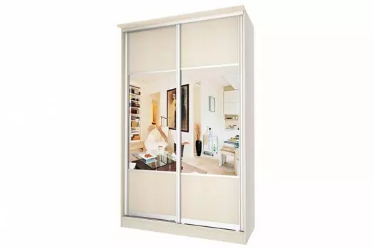 Шкаф-купе с зеркалом Торонто 2 дв. 1400 Дуб молочный