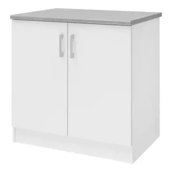 Шкаф напольный 80 + фасад + столешница Уют 275.04МСТ Белый/Белый