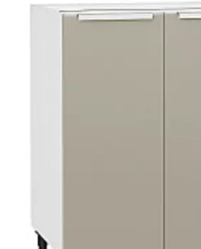 Шкаф нижний с 2-мя дверцами Фьюжн Н 600 Silky Grey-Белый | 60 см
