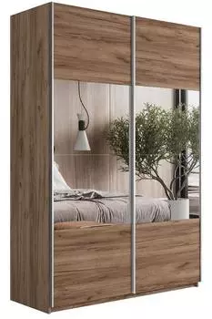 Шкаф Прайм 2 TM_L-120 Крафт Табачный Зеркало ЛДСП 1200*2300*570