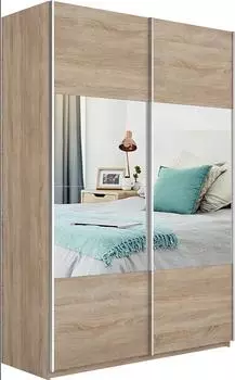 Шкаф Прайм 2 TM_L-140 Дуб Сонома Зеркало ЛДСП 1400*2300*570